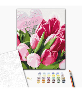 Malowanie po numerach Brushme "Tulipany z miłością" 40x50 cm