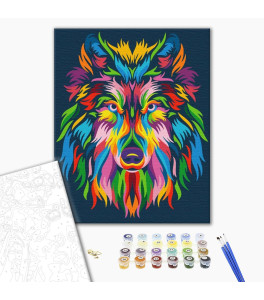 Painting by numbers Brushme "Rainbow wolf" 40x50 cm