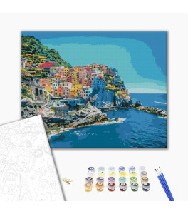 Malowanie po numerach Brushme Wybrzeże Morza Śródziemnego 40x50 cm