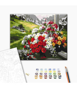 Painting by numbers Brushme "Bouquets on the window" 40x50 cm