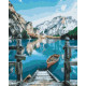 Malowanie po numerach Brushme "Łódź nad jeziorem Braies" 40x50 cm
