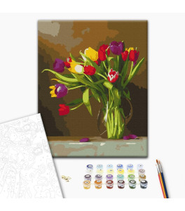 Malowanie po numerach Brushme "Kolorowe tulipany" 40x50 cm