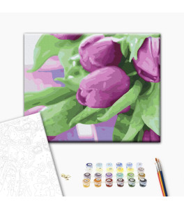 Malowanie po numerach Brushme "Tulipany na stole" 40x50 cm