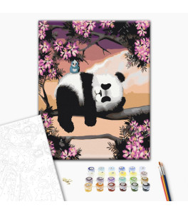 Malowanie po numerach Brushme "Senny panda" 40x50 cm
