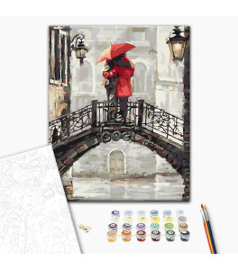 Painting by numbers Brushme "Lovers in the rain" 40x50 cm