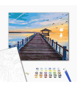 Malowanie po numerach Brushme "Most na zachodzie słońca" 40x50 cm