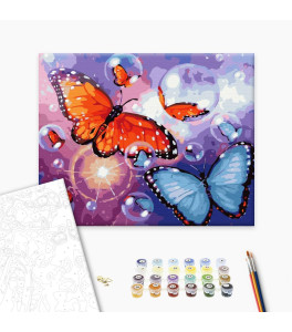 Malowanie po numerach Brushme "Mydło motylki" 40x50 cm
