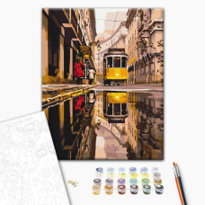 Malowanie po numerach Brushme Tramwaj miejski 40x50 cm