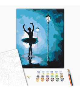 Malowanie po numerach Brushme "Balerina w świetle latarni" 40x50 cm
