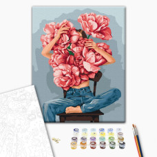 Painting by numbers Brushme Peonies in the arms 40x50 cm