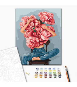 Painting by numbers Brushme Peonies in the arms 40x50 cm