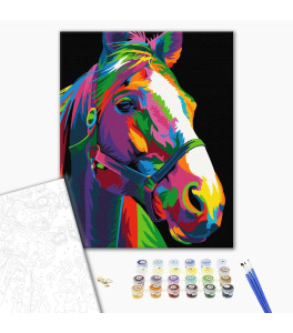 Painting by numbers Brushme "Rainbow steed" 40x50 cm