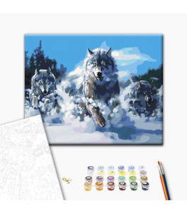Malowanie po numerach Brushme "Wilk w ruchu" 40x50 cm