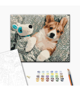 Malowanie po numerach Brushme "W śnie z pupilem" 40x50 cm