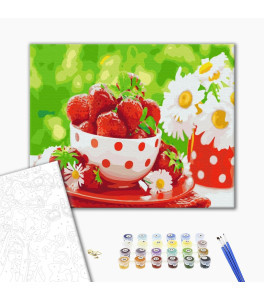 Malowanie po numerach Brushme "Przekąska truskawkowa" 40x50 cm