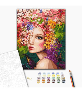 Malowanie po numerach Brushme "Wiosenna nimfa" 40x50 cm