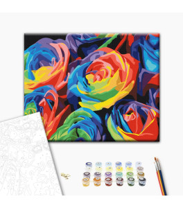Painting by numbers Brushme "Rainbow roses" 40x50 cm