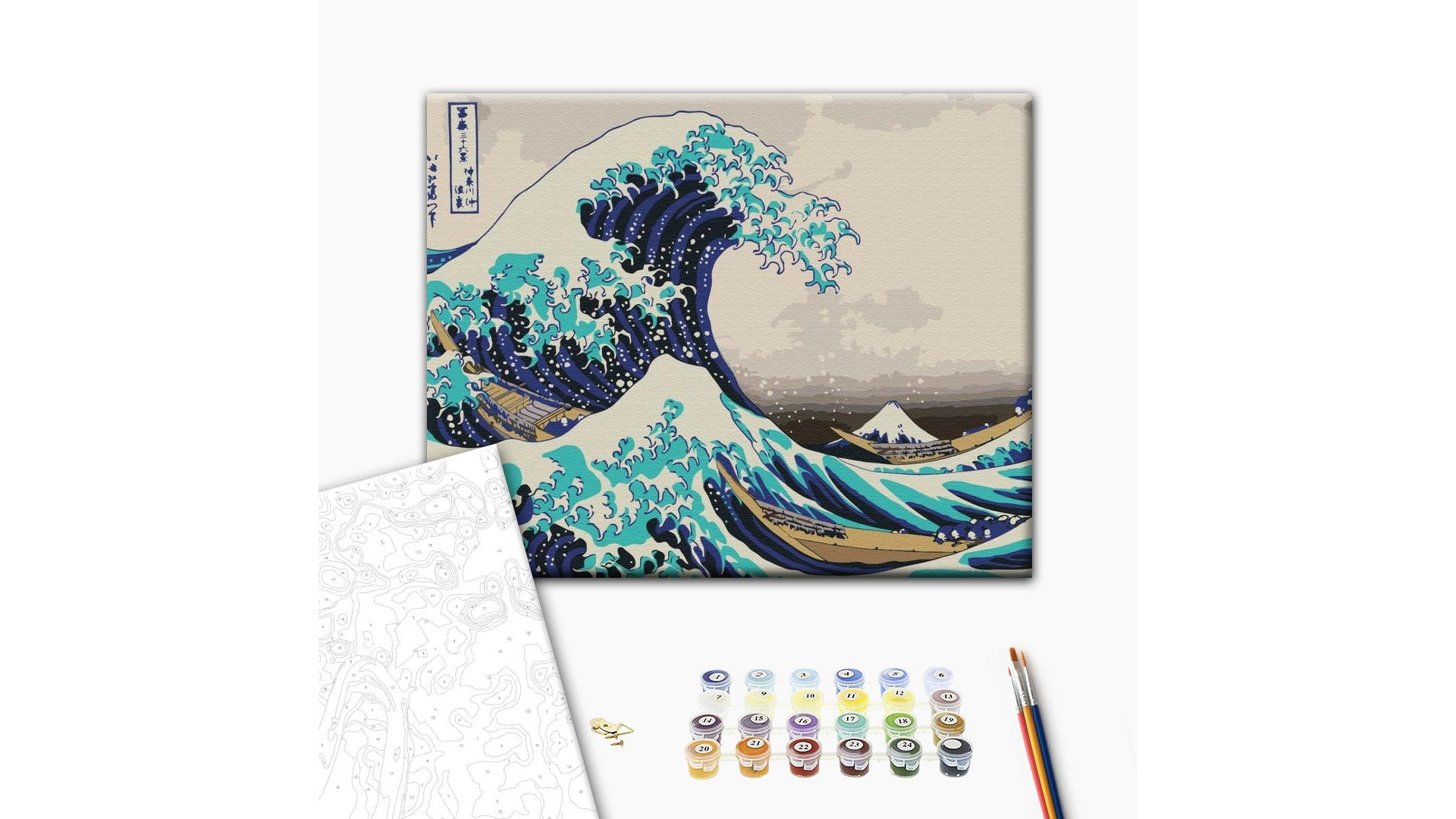 Malowanie po numerach Brushme "Wielka fala u wybrzeży Kanagawy. Hokusai" 40x50 cm