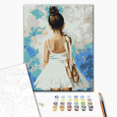 Malowanie po numerach Brushme Mademoiselle z butami na półspicach 40x50 cm