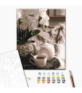Painting by numbers Brushme "Tea party in orchids" 40x50 cm