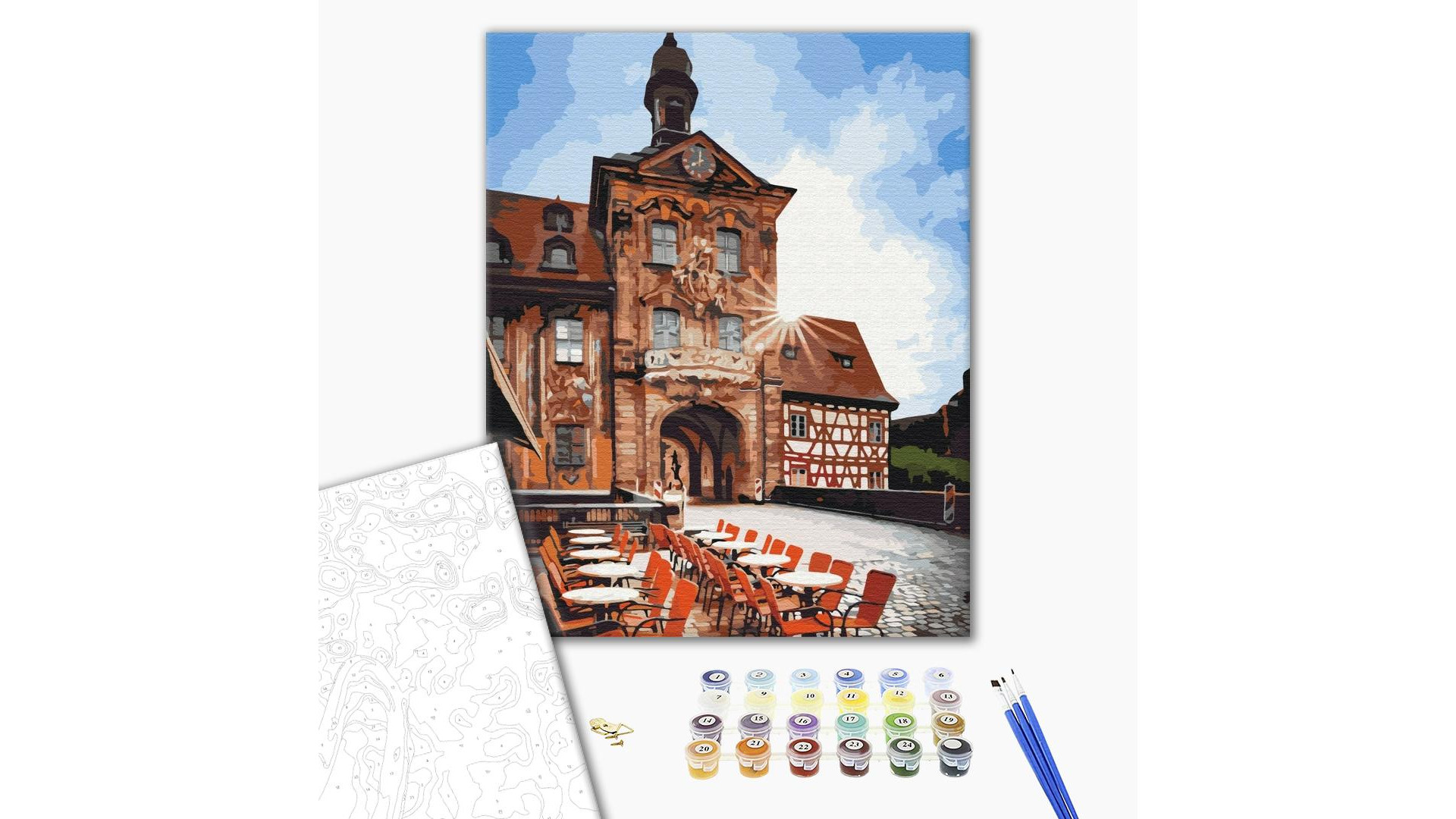 Malowanie po numerach Brushme "Stary Ratusz w Bambergu" 40x50 cm