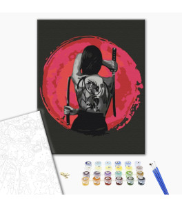 Malowanie po numerach Brushme "Nowoczesna gejsza" 40x50 cm Malowanie po numerach Brushme "Nowoczesna gejsza" 40x50 cm